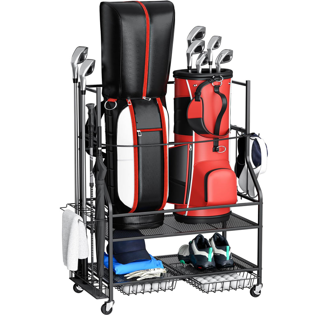 Dual Golf Bag Storage Stand