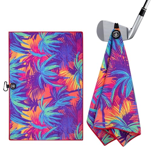 Magnetic Microfiber Golf Towel with Waffle Weave